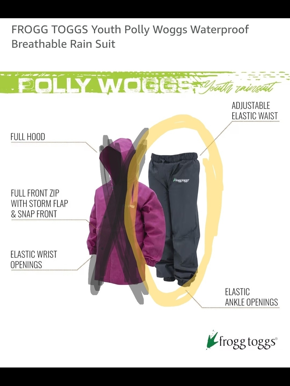 Frogg Toggs Kids Waterproof Pants